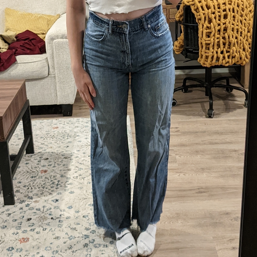 Garage denim wide leg jeans